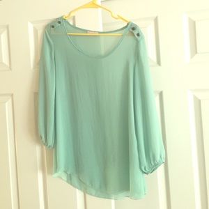 Flowy minty green blouse
