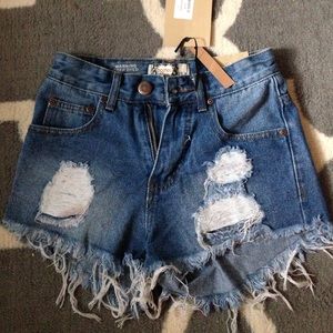Denim cutoff shorts