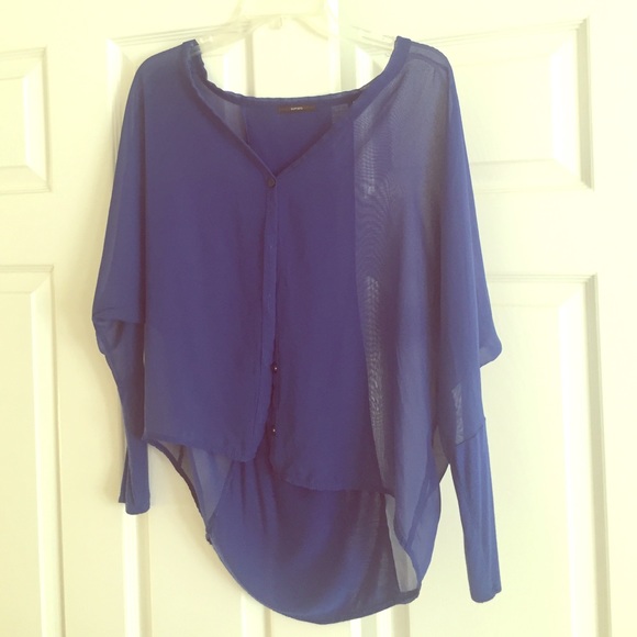 Navy blue flowy blouse