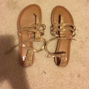 Golden strap sandals