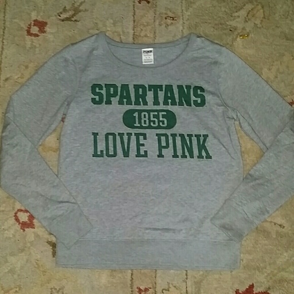 MSU SPARTANS victorias secret pink sweatshirt