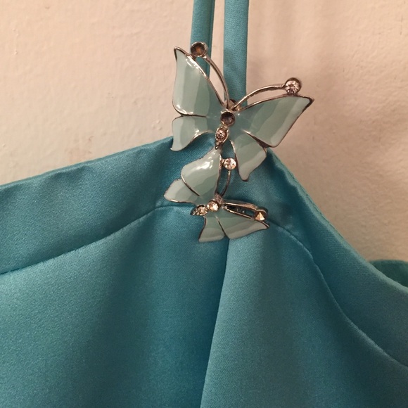 Light Blue Satin Formal Dress - Picture 2 of 4