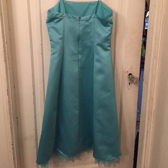 Light Blue Satin Formal Dress - Picture 4 of 4