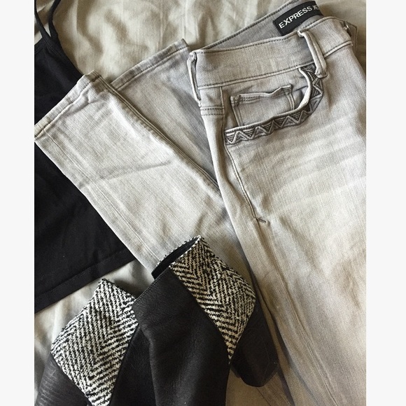 Light wash skinny jeans from Express