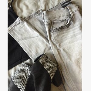 Light wash skinny jeans from Express