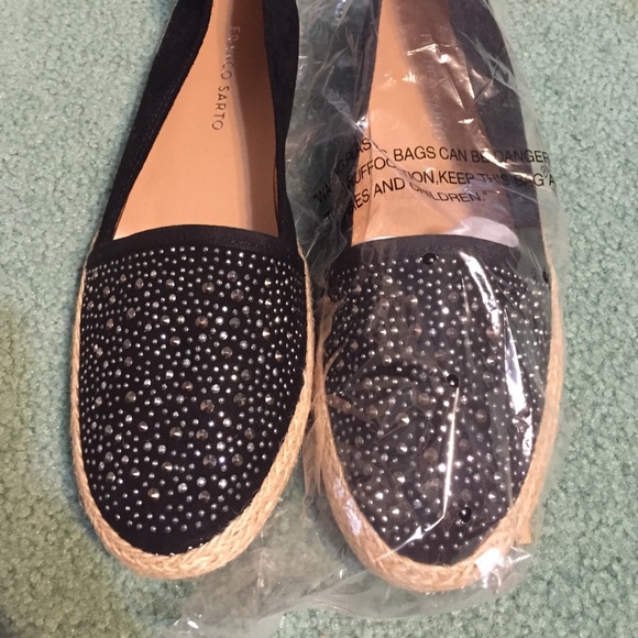 Black rhinestone Franco Sarto flats