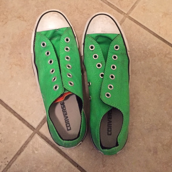 Lime green converse low tops