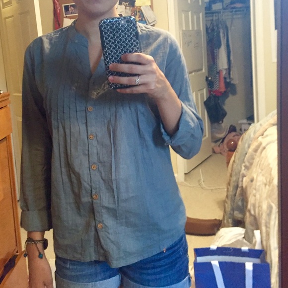 Prana green/grey long sleeve button down