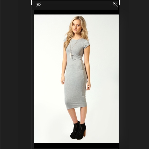 Gray body-con dress