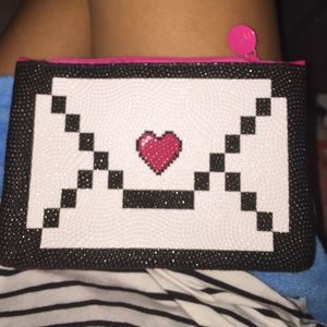 Black white and pink make up bag!