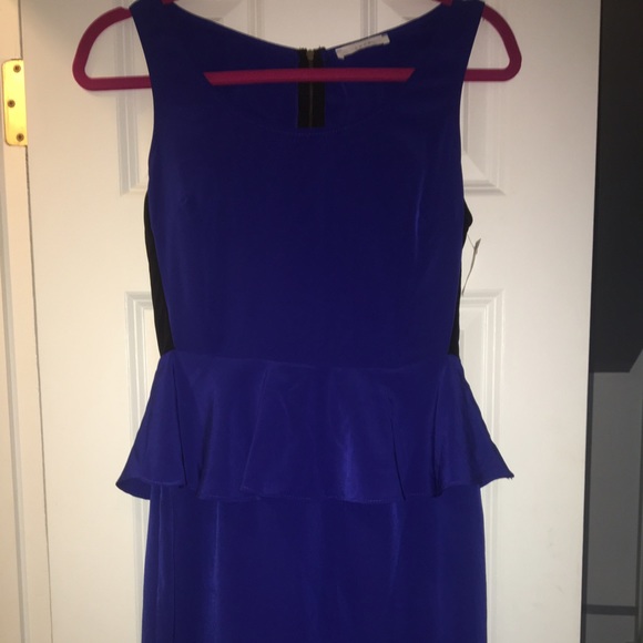 NWT Blue Cocktail Dress with Tasteful Peplum - Picture 1 of 4