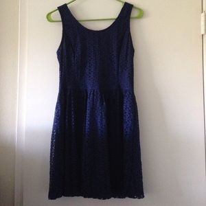 Navy blue A line lace dress