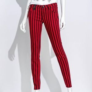 Black and Red Striped Authentic Icon Skinny jeans