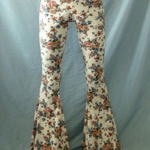 Brandy Melville floral boho bell bottoms