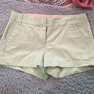 J. Crew chino shorts in mint green size 6
