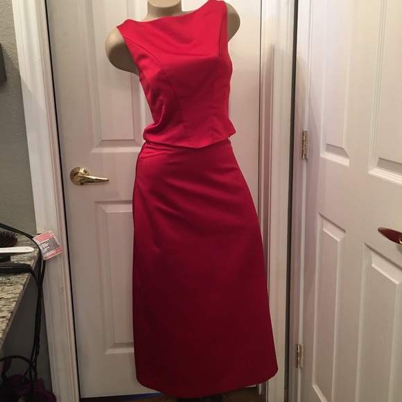 Dresses & Skirts - Prom dress bridesmaid Red corset top red skirt 6