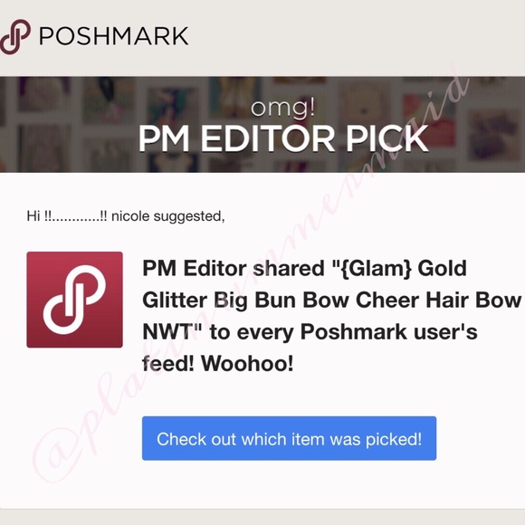 {Glam} Gold Glitter Big Bun Bow Cheer Hair Bow NWT - Picture 3 of 4