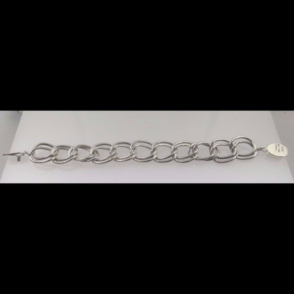 Sterling Silver Solid Double Link Women's Bracelet - image 1