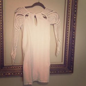 Bebe white stretch knit dress M/L