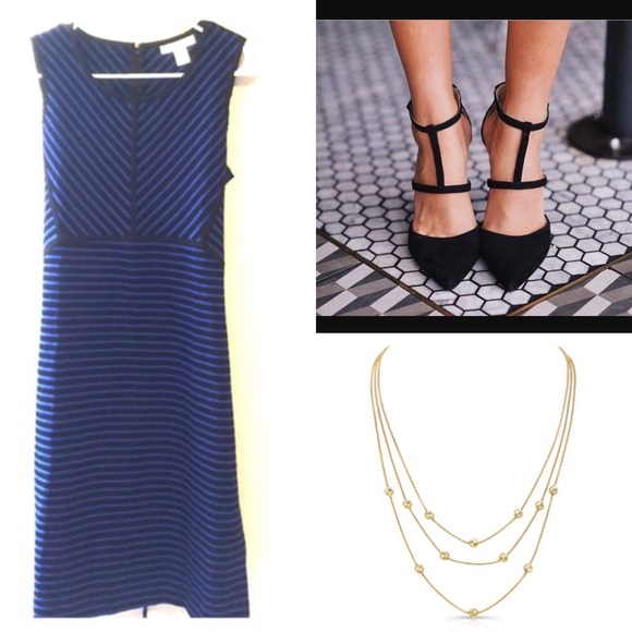 Motherhood striped maternity party/work dress.
