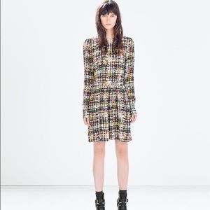 Zara Patterned Long-Sleeve Dress