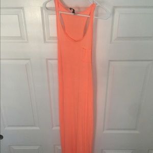 H&M coral maxi dress with splits on each side