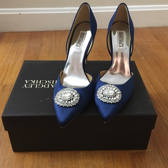 Badgley Mischka Blue Satin Heels!