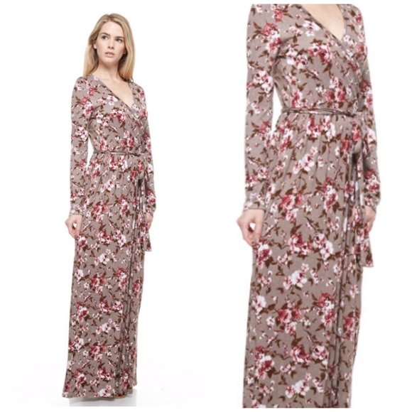 Beautiful floral maxi in Mocha - Picture 2 of 4