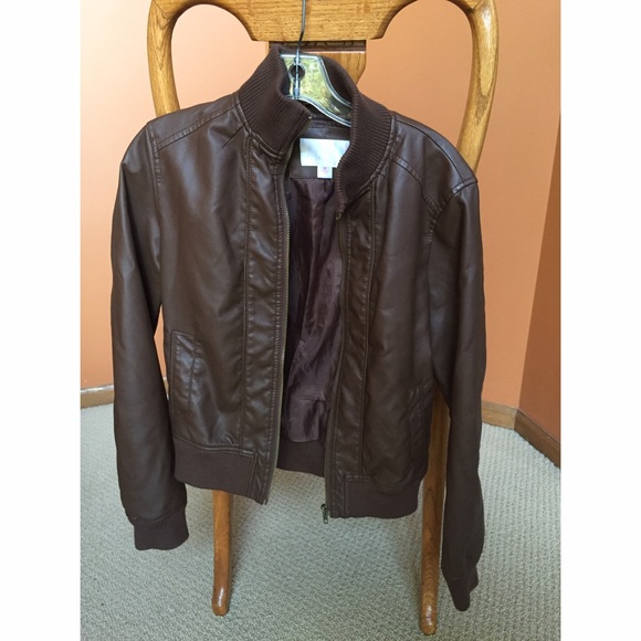 Brown leather jacket