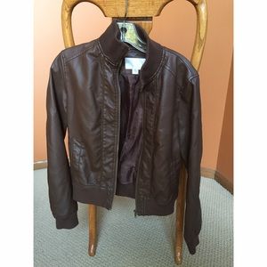 Brown leather jacket