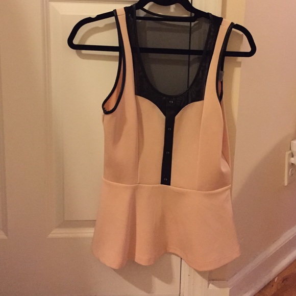 Peplum top with sheer back