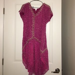 Guńit pink beaded "1920s" vintage dress
