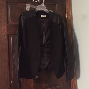 Black two fabric blazer