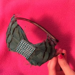 Aqua Blue Feather Headband
