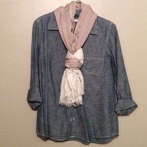 Three quarters sleeved jean shirt