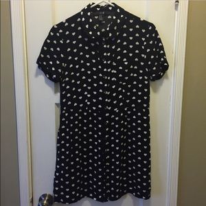 Peter Pan collar heart print dress