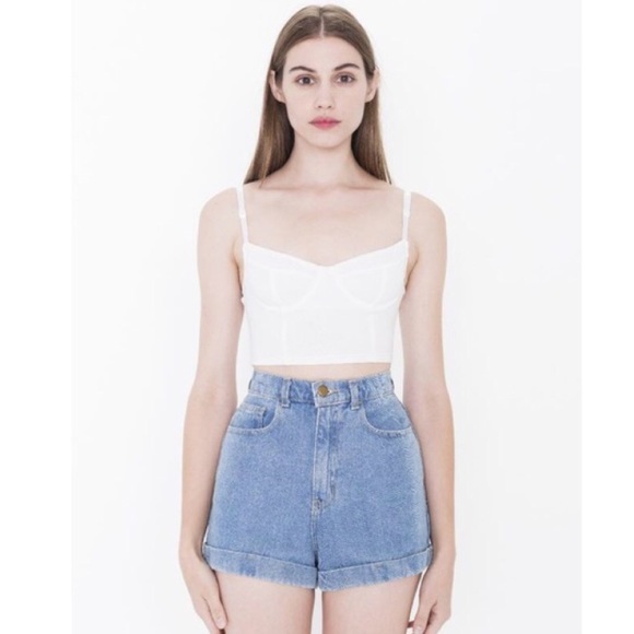 AA High Waisted Shorts medium wash