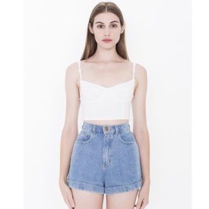 AA High Waisted Shorts medium wash