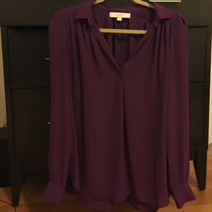 Deep purple flowy blouse from the LOFT size xs