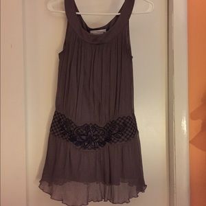 Brown tank top dress shirt!