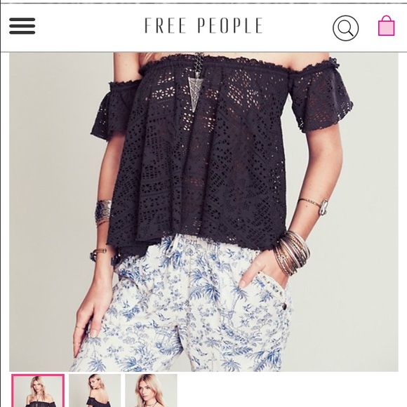 Free people free to be off the should top in black