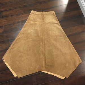 Leather/suede tan skirt