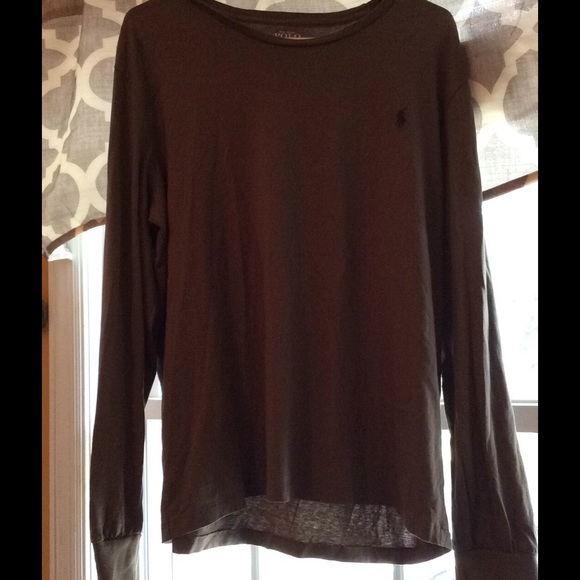 Grey polo long sleeve tee