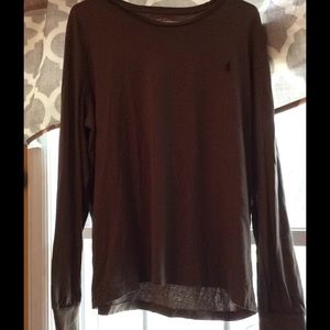 Grey polo long sleeve tee