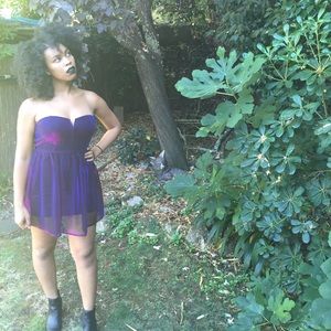 UO Iridescent Strapless Dress