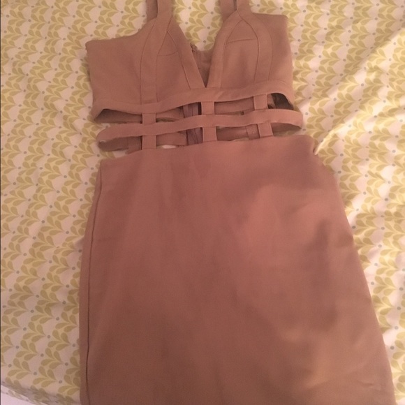 A tan dress! Worn once