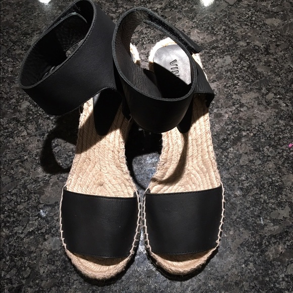 Vince Black Wedge Sophie Espadrille size 9