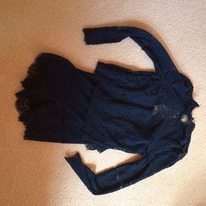 Anthro navy lace romper