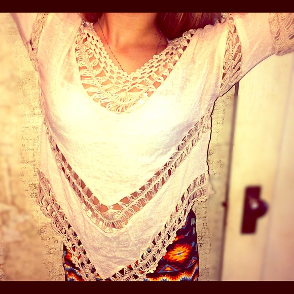Women's white lace top