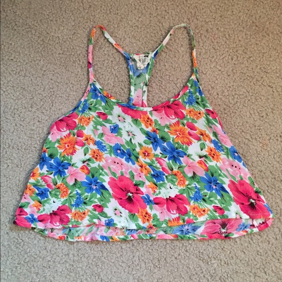Colorful Flower Flowy Crop Top